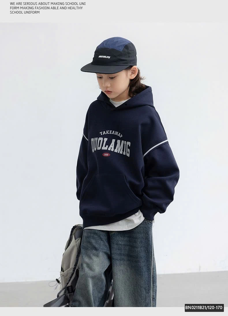 ÁO HOODIE CHỮ XANH THAN