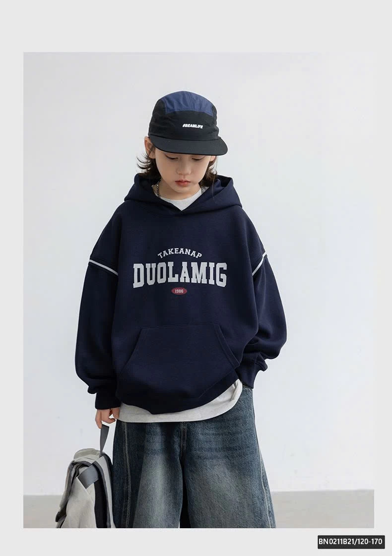 ÁO HOODIE CHỮ XANH THAN