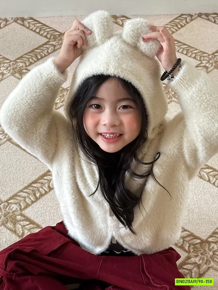 KHOÁC LÔNG TAI THỎ KHÓA 2 CHIỀU