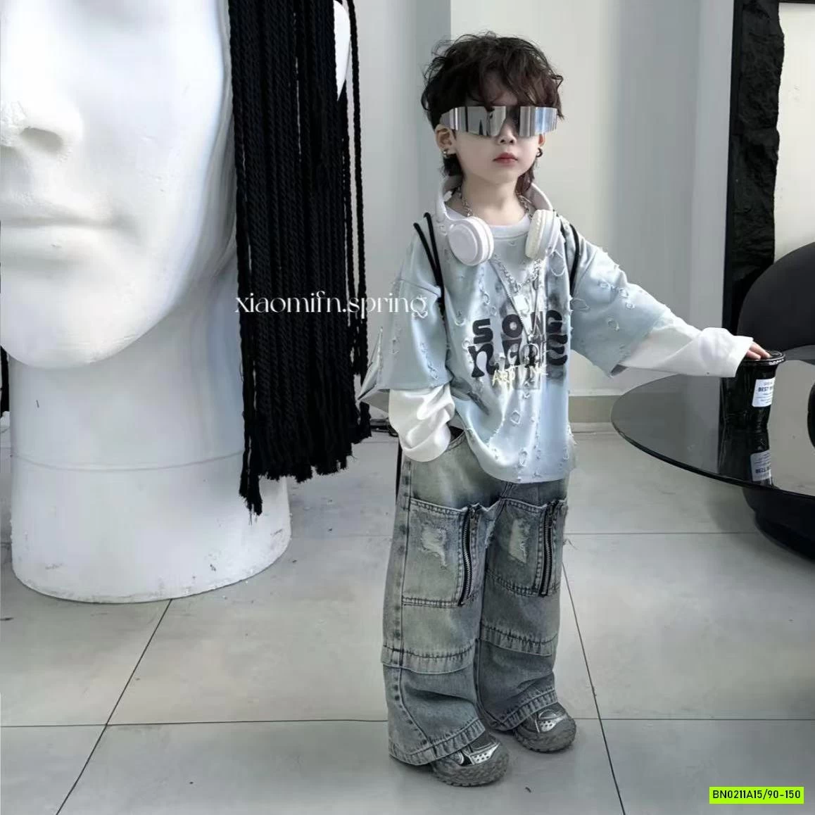 ÁO GIẢ 2 LỚP MIX JEANS CÁ TÍNH