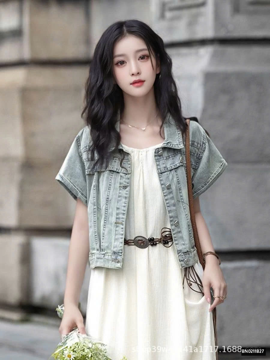 SƠ MI JEAN NGẮN TAY