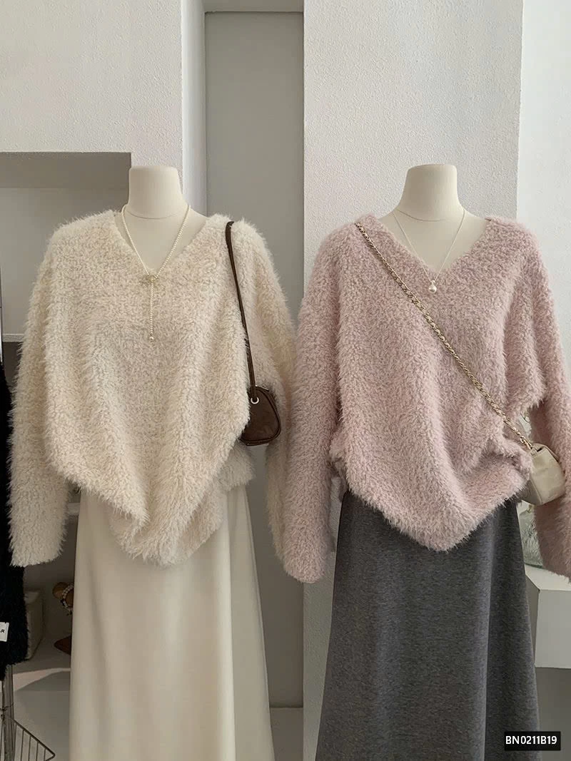 ÁO LEN KIỂU LÔNG XÙ CHO NỮ