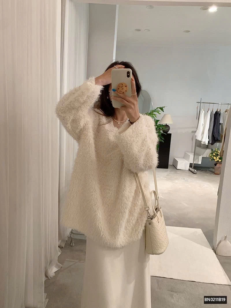 ÁO LEN KIỂU LÔNG XÙ CHO NỮ