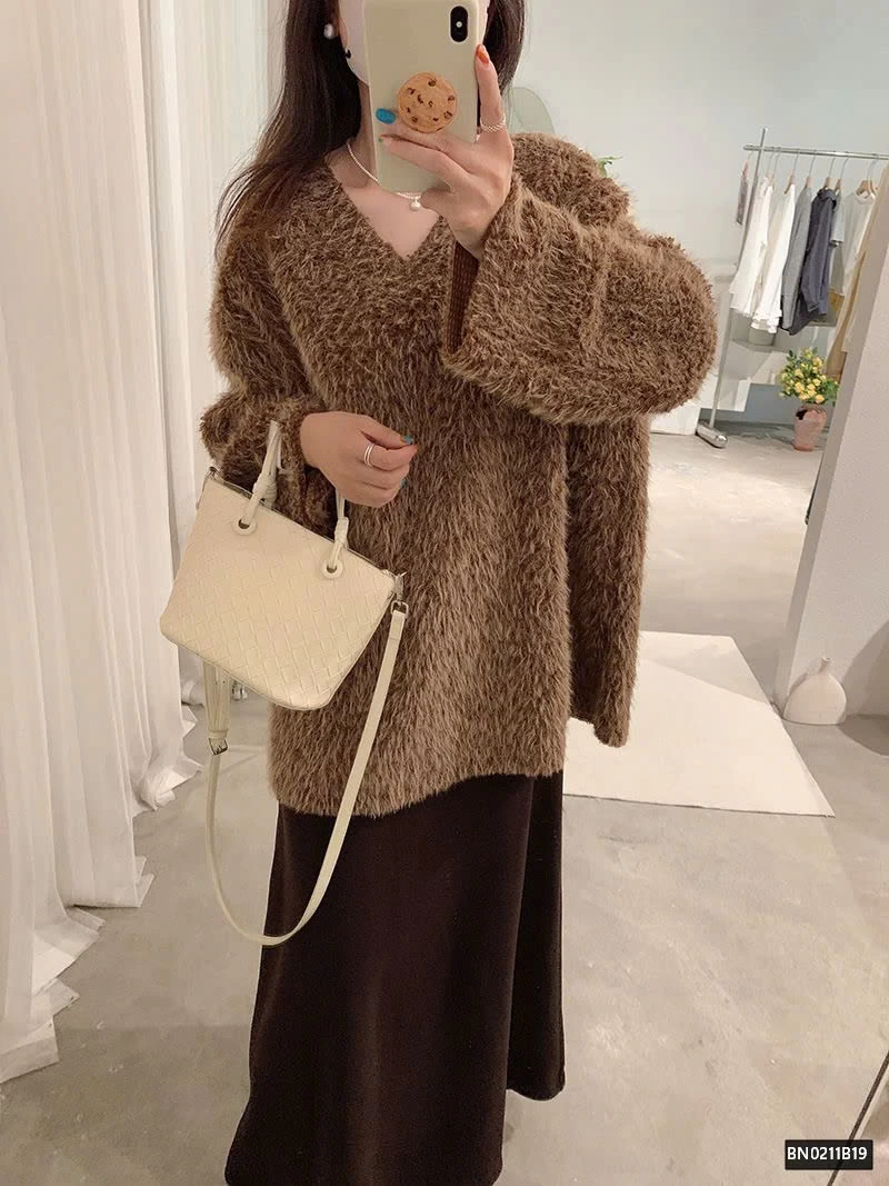 ÁO LEN KIỂU LÔNG XÙ CHO NỮ