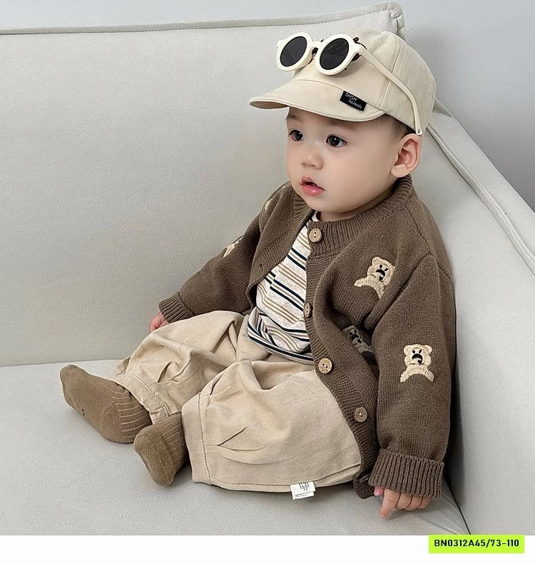 SÉT KHOÁC LEN GẤU VINTAGE SZ NHÍ