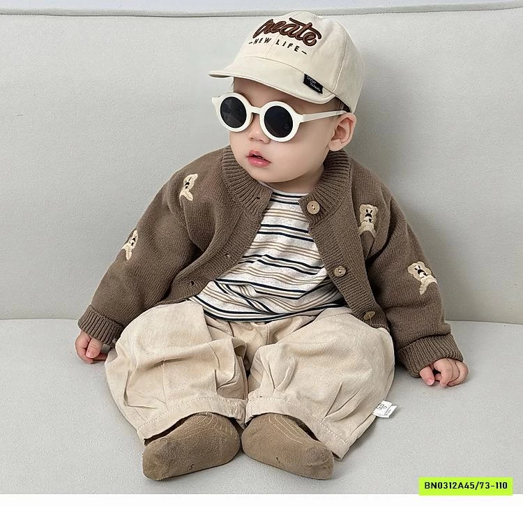 SÉT KHOÁC LEN GẤU VINTAGE SZ NHÍ