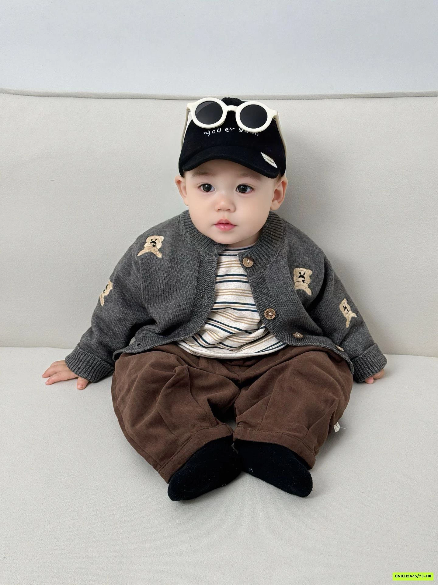 SÉT KHOÁC LEN GẤU VINTAGE SZ NHÍ