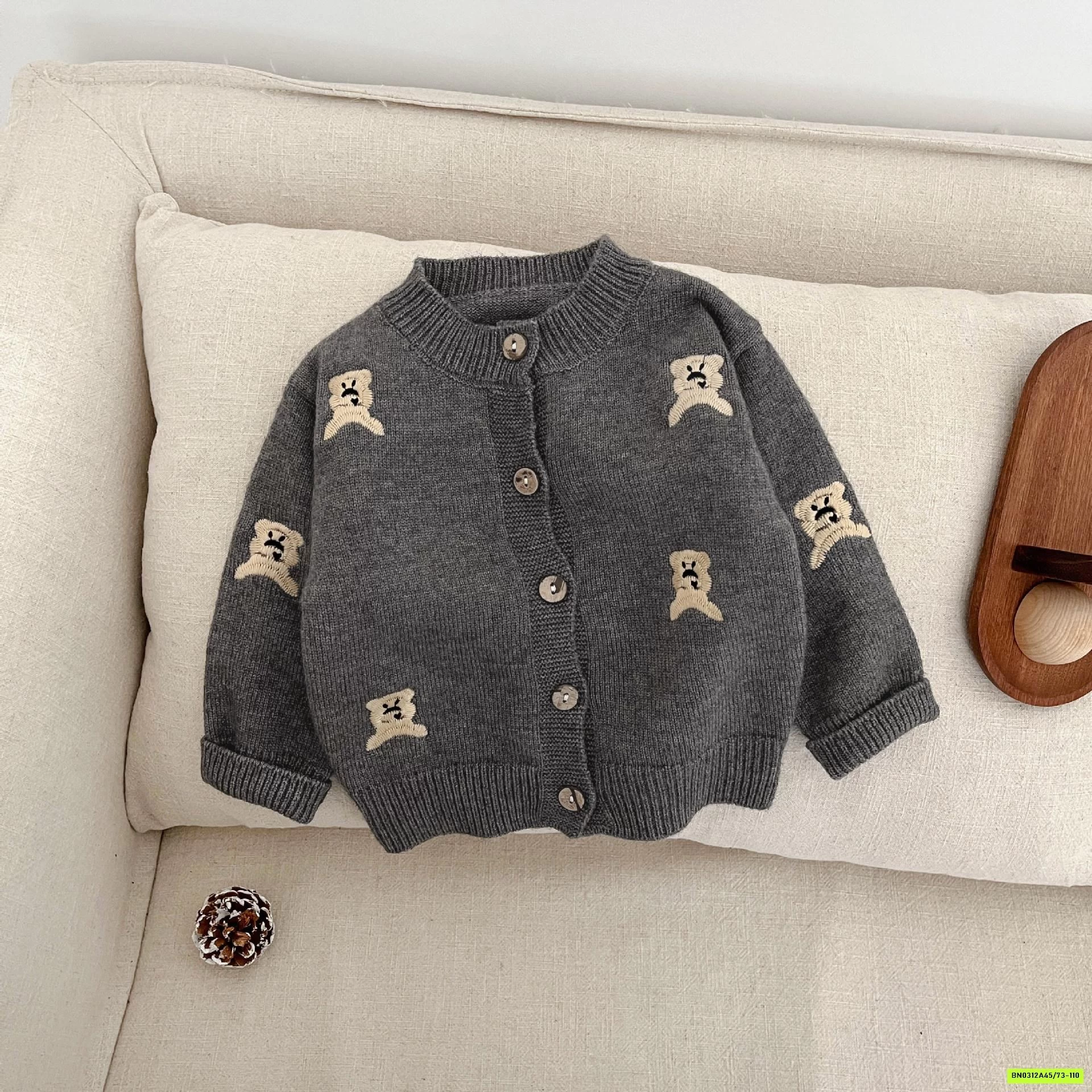 SÉT KHOÁC LEN GẤU VINTAGE SZ NHÍ