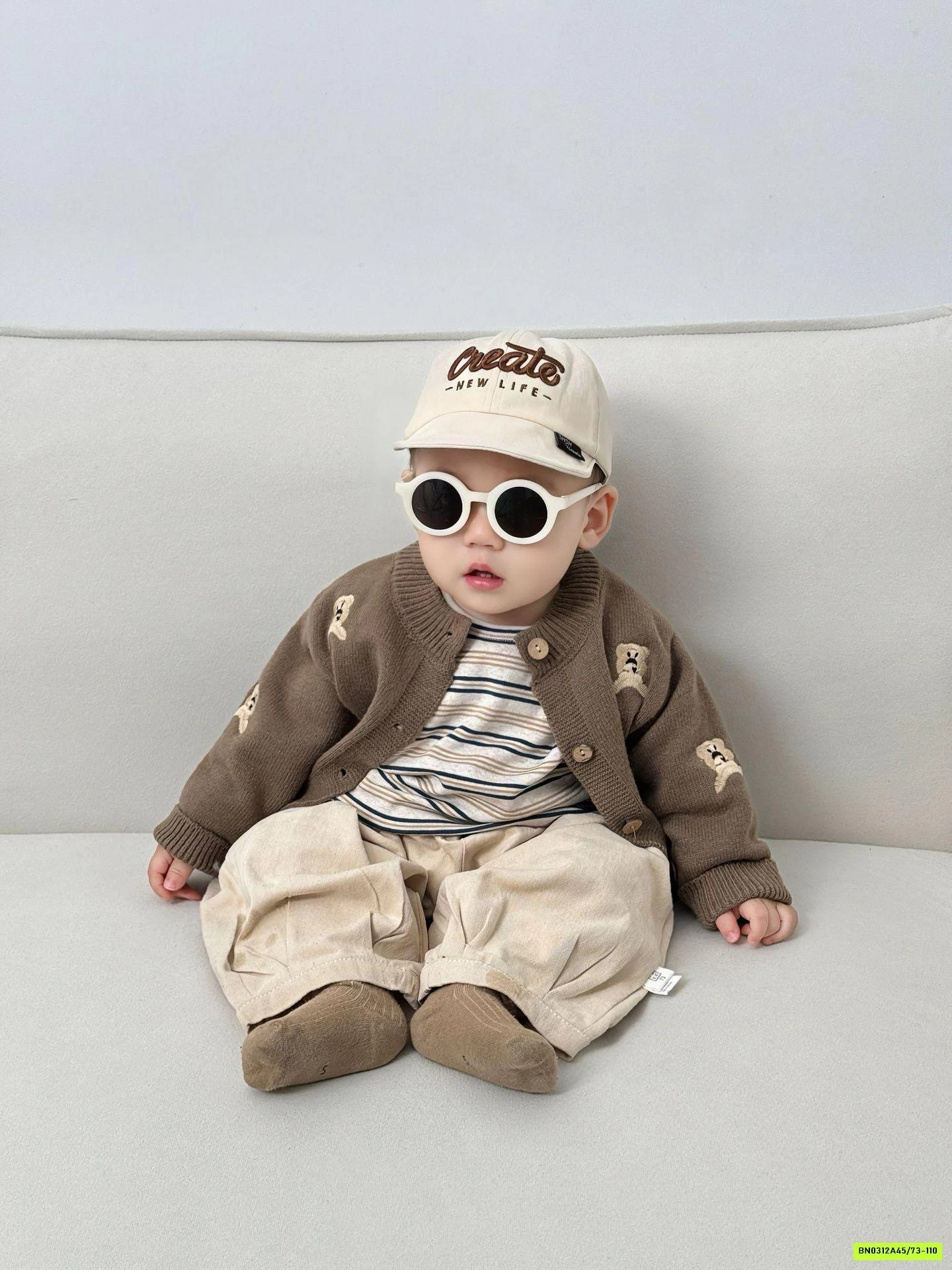 SÉT KHOÁC LEN GẤU VINTAGE SZ NHÍ