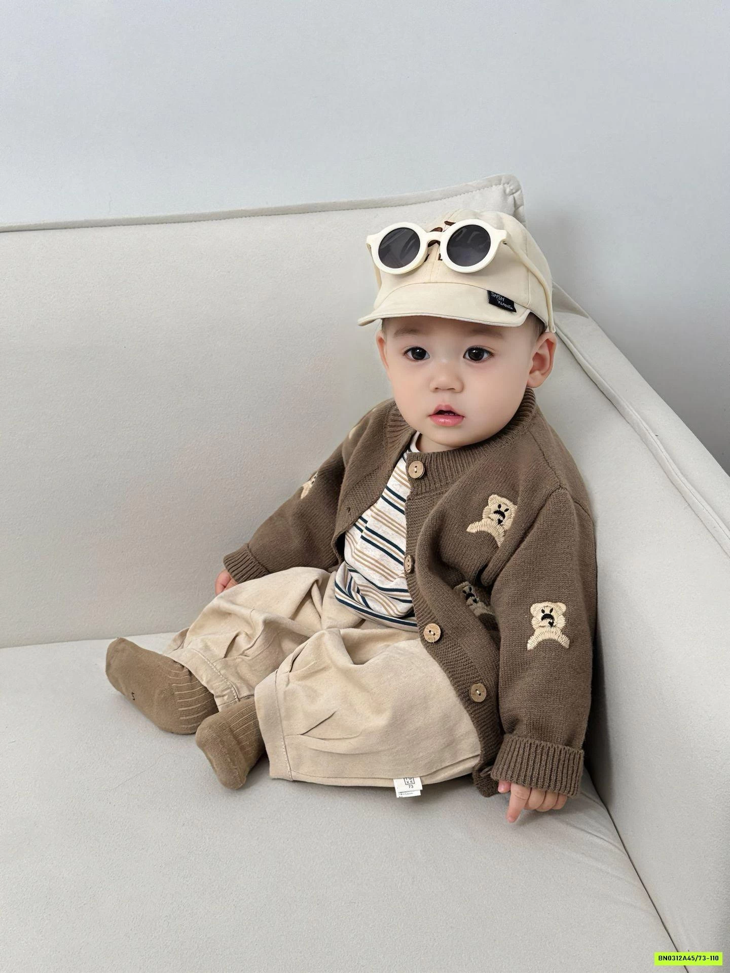 SÉT KHOÁC LEN GẤU VINTAGE SZ NHÍ