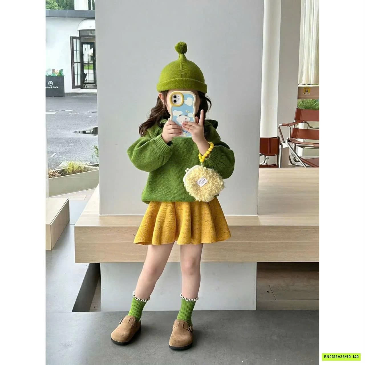 SÉT VÁY LEN XANH VÀNG 2 CHI TIẾT