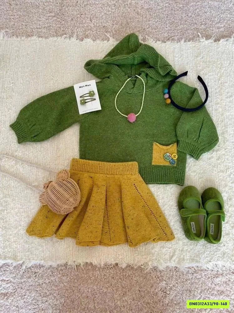 SÉT VÁY LEN XANH VÀNG 2 CHI TIẾT