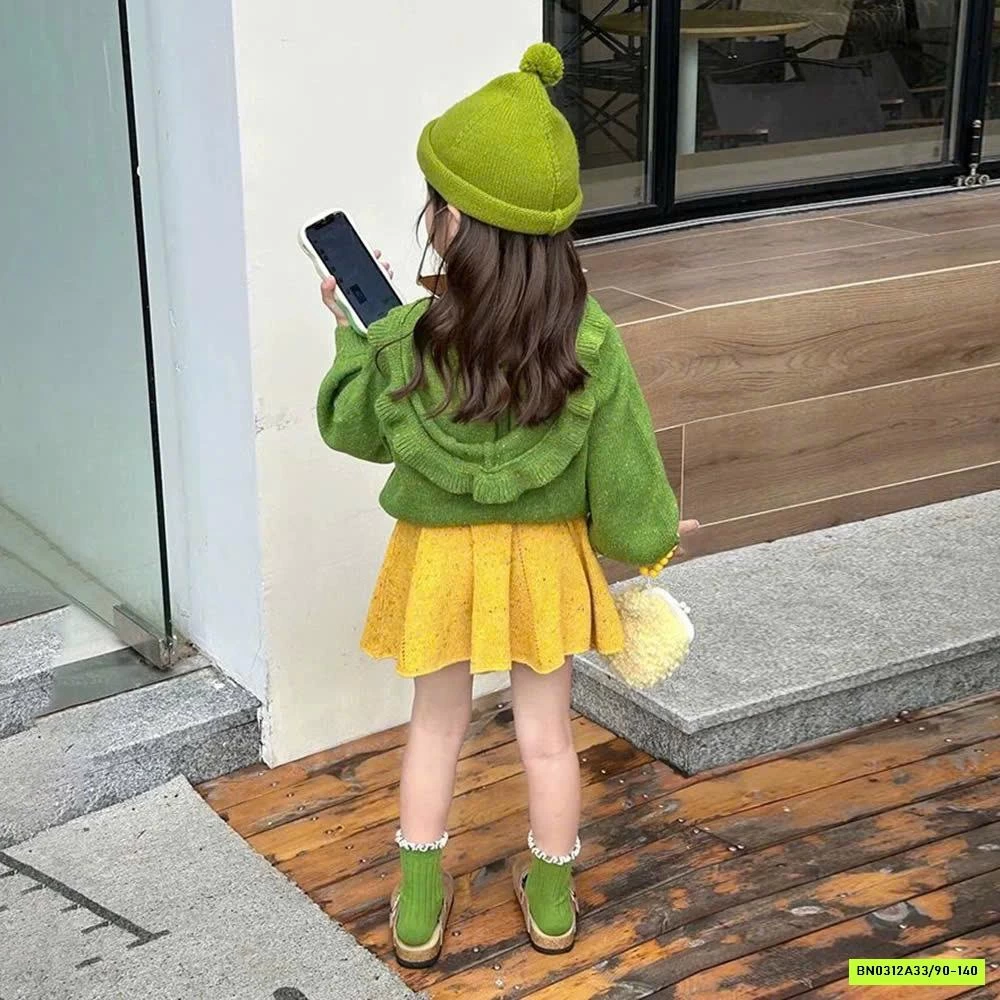 SÉT VÁY LEN XANH VÀNG 2 CHI TIẾT