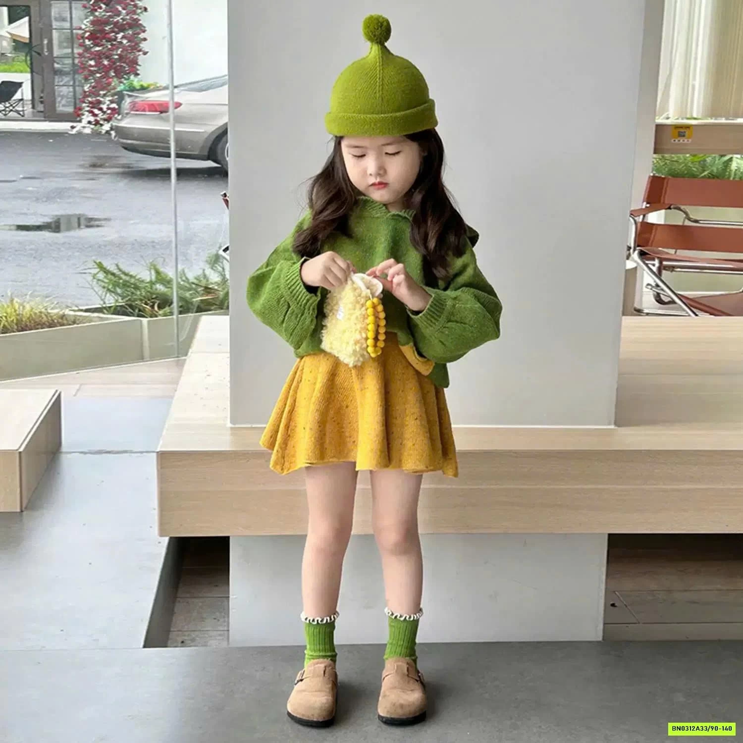 SÉT VÁY LEN XANH VÀNG 2 CHI TIẾT