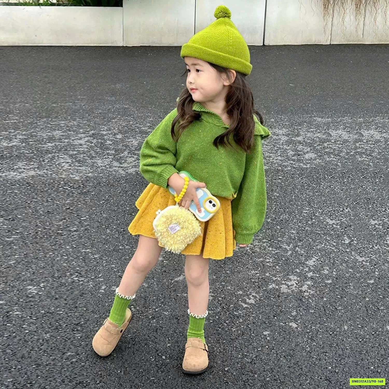 SÉT VÁY LEN XANH VÀNG 2 CHI TIẾT