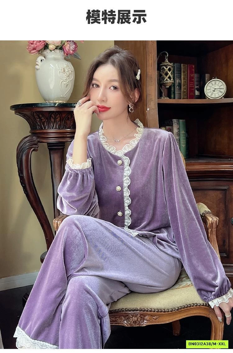 BỘ NGỦ NHUNG VIỀN REN CAO CẤP