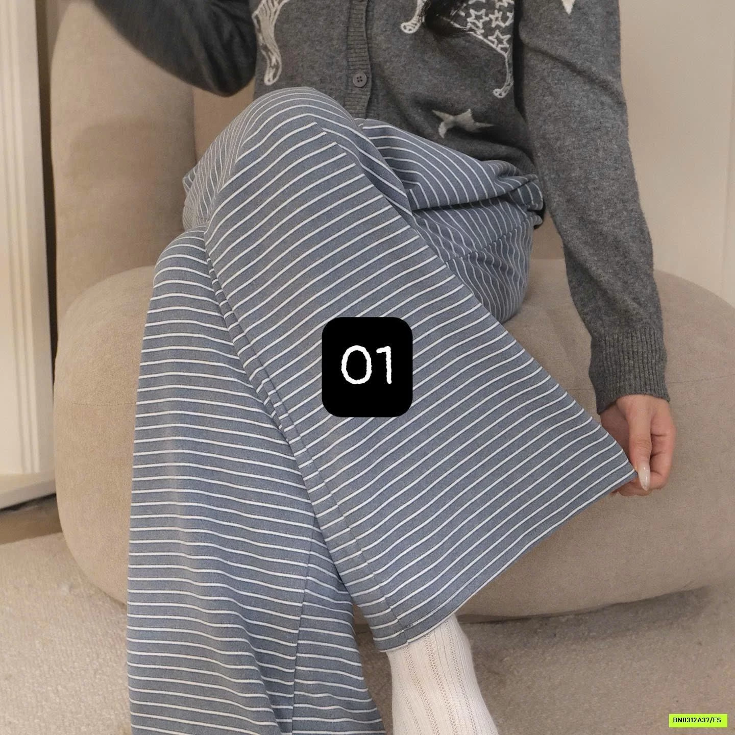 QUẦN NỈ SUÔNG KẺ MẶC NHÀ