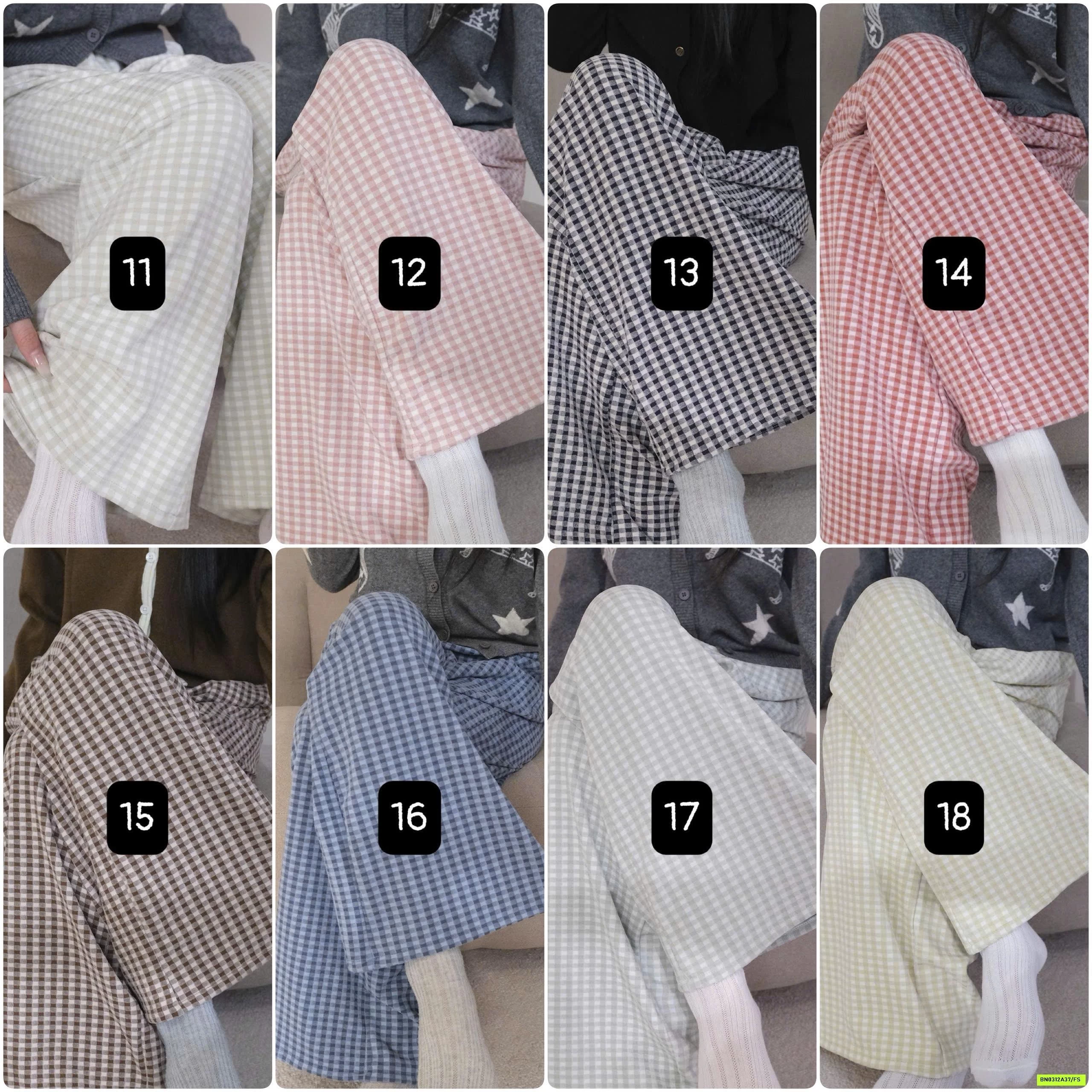 QUẦN NỈ SUÔNG KẺ MẶC NHÀ