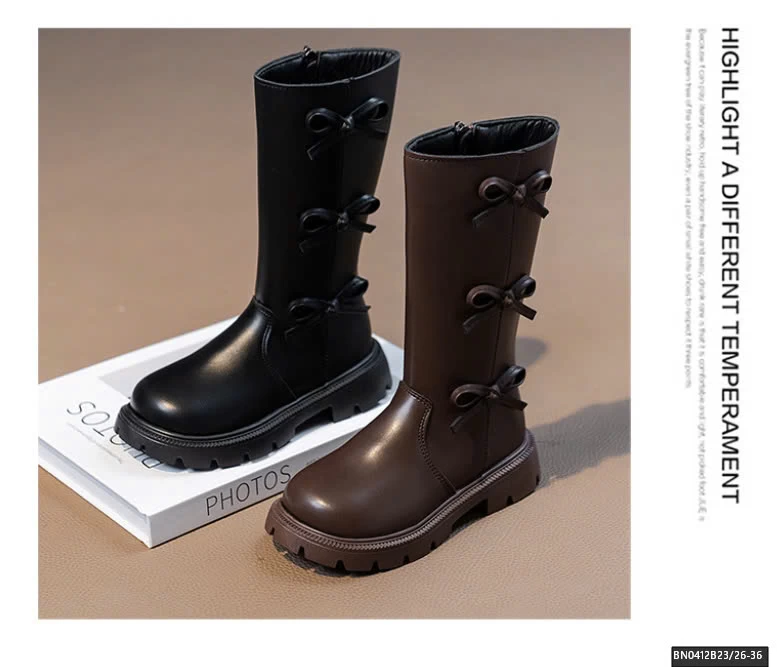 BOOT DA CAO CỔ GẮN NƠ