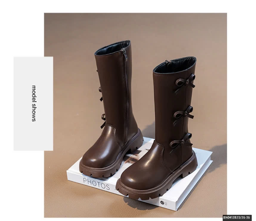 BOOT DA CAO CỔ GẮN NƠ