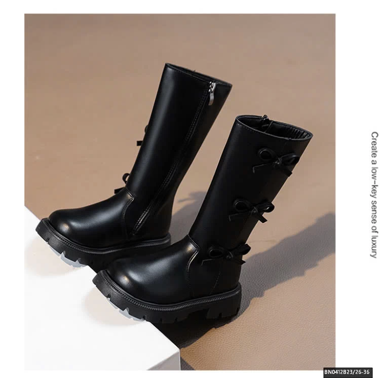 BOOT DA CAO CỔ GẮN NƠ