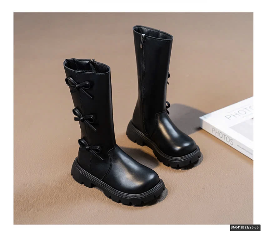 BOOT DA CAO CỔ GẮN NƠ