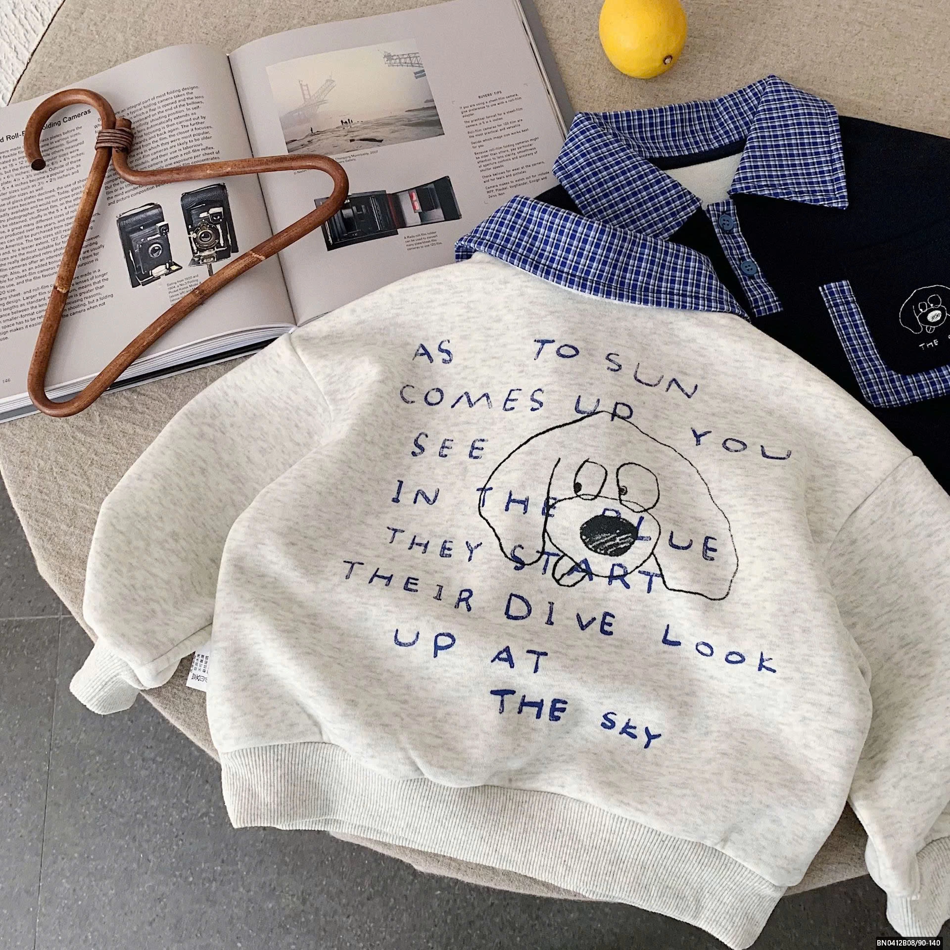 ÁO NỈ LÓT LÔNG PHỐI CỔ CARO