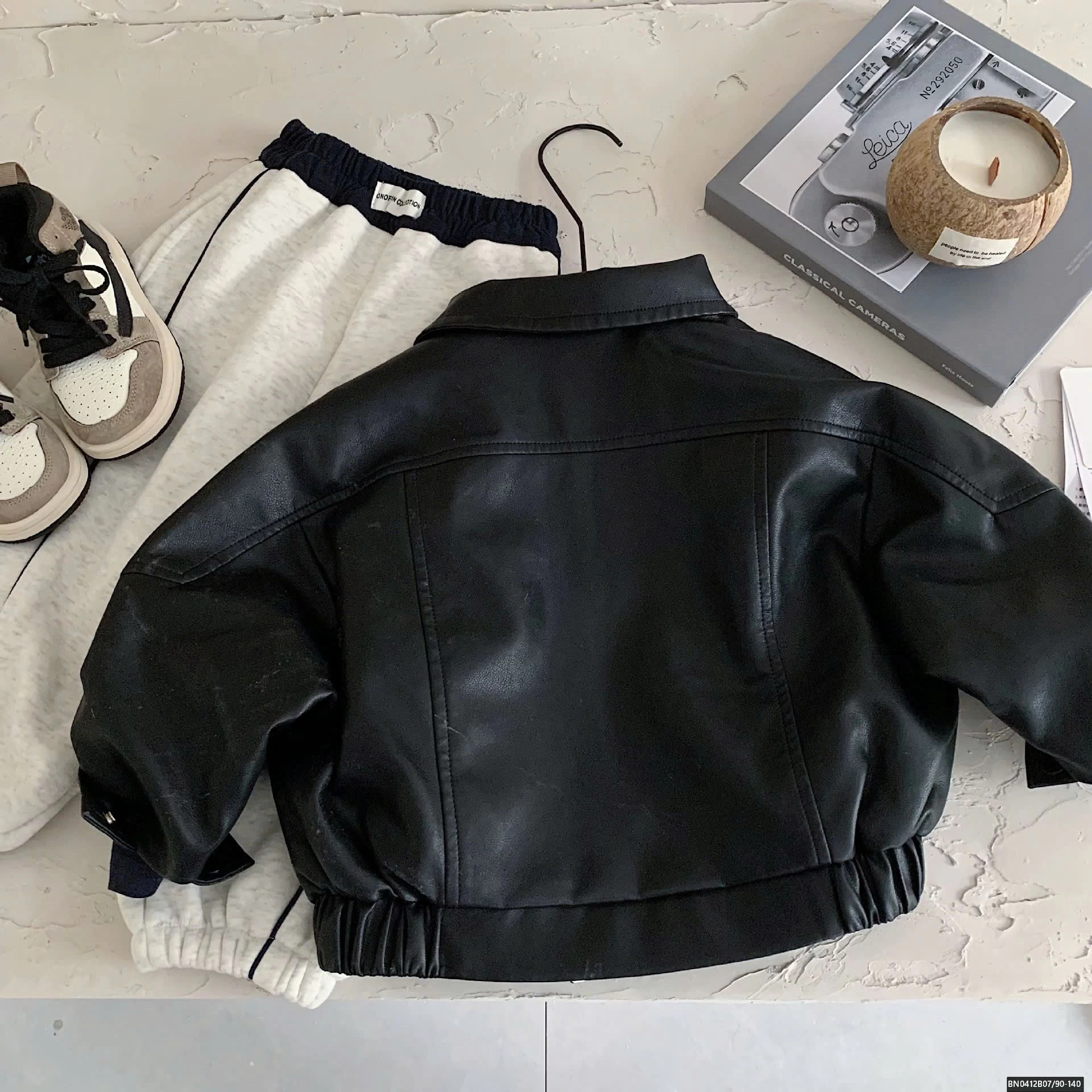 ÁO DA ĐEN VINTAGE CHO BÉ