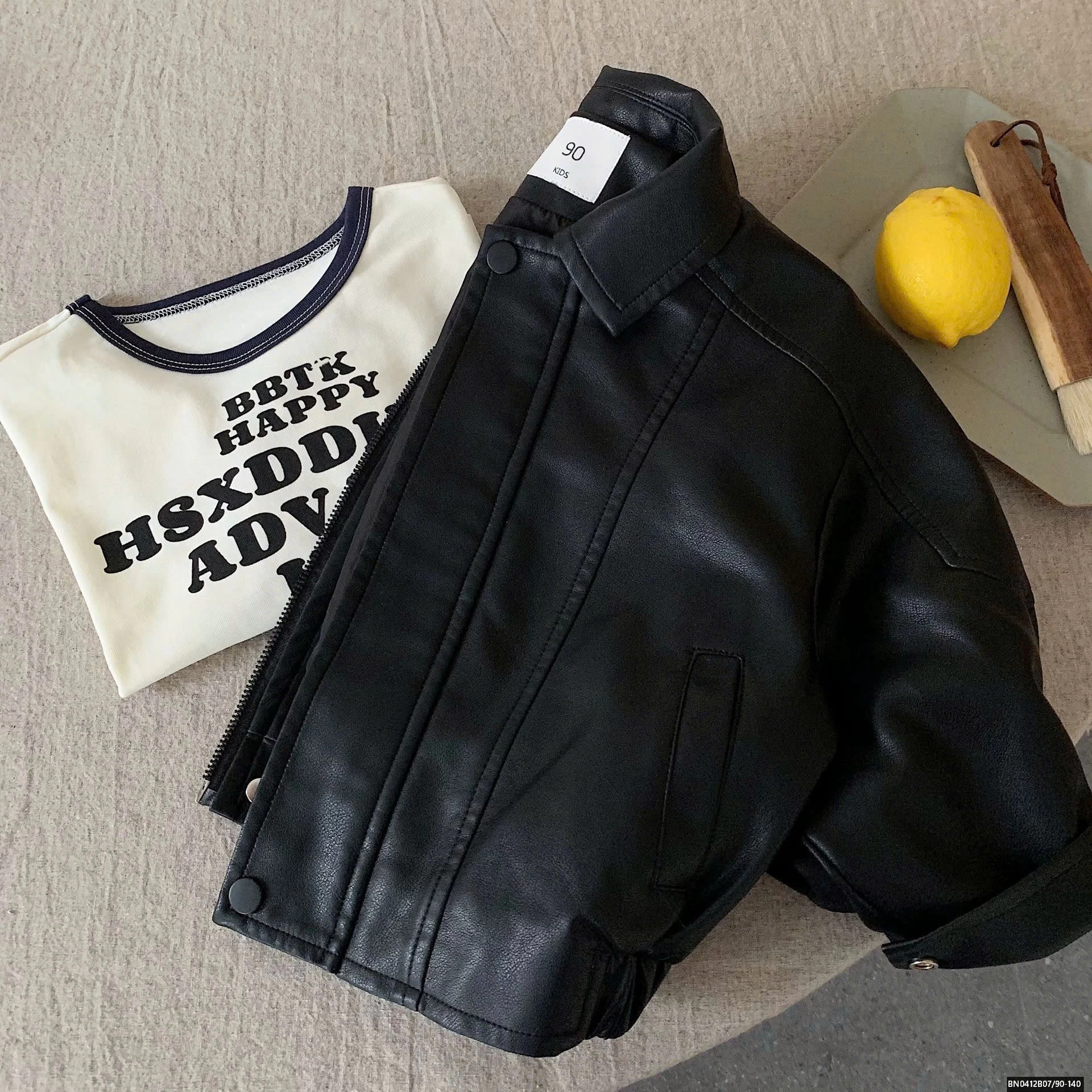 ÁO DA ĐEN VINTAGE CHO BÉ