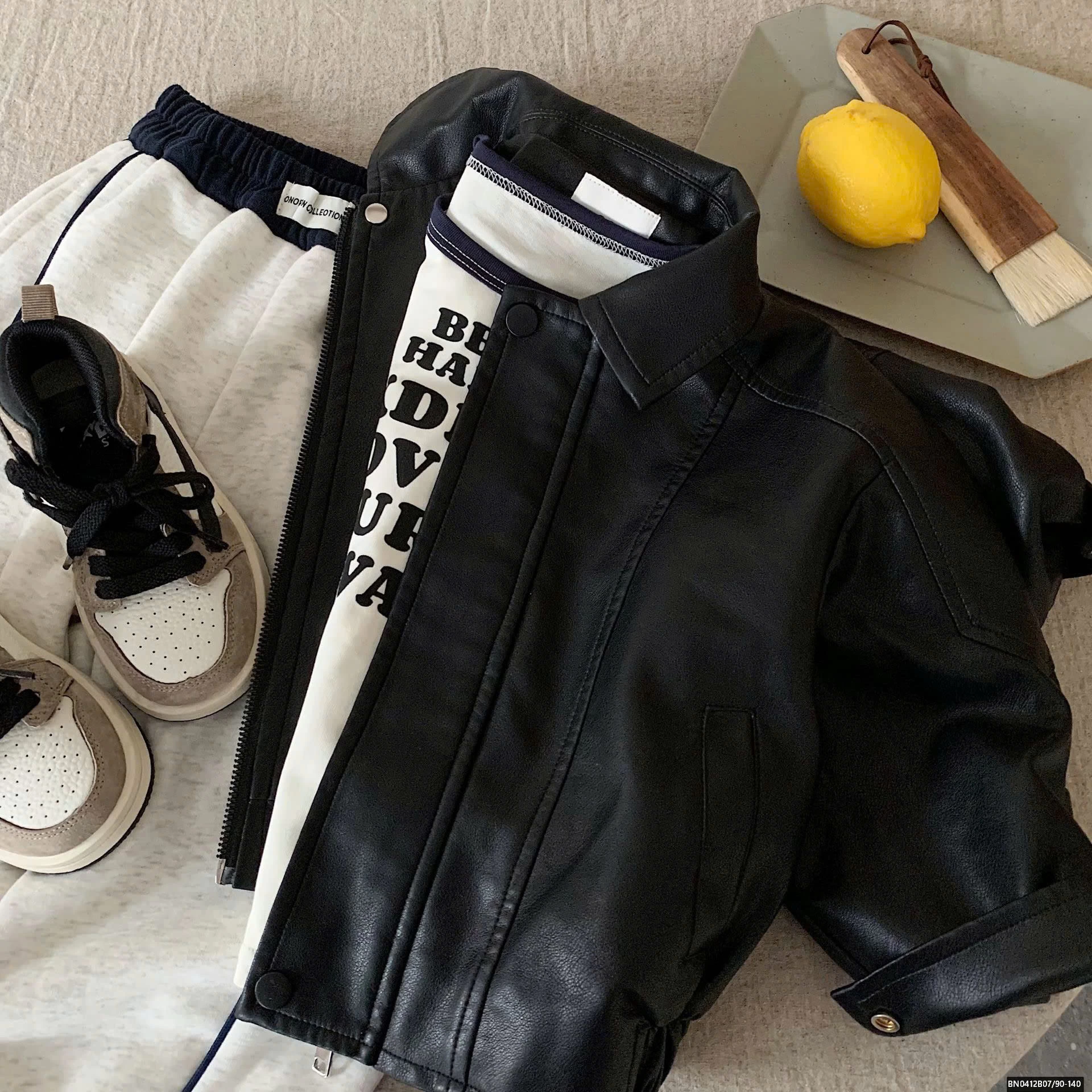 ÁO DA ĐEN VINTAGE CHO BÉ