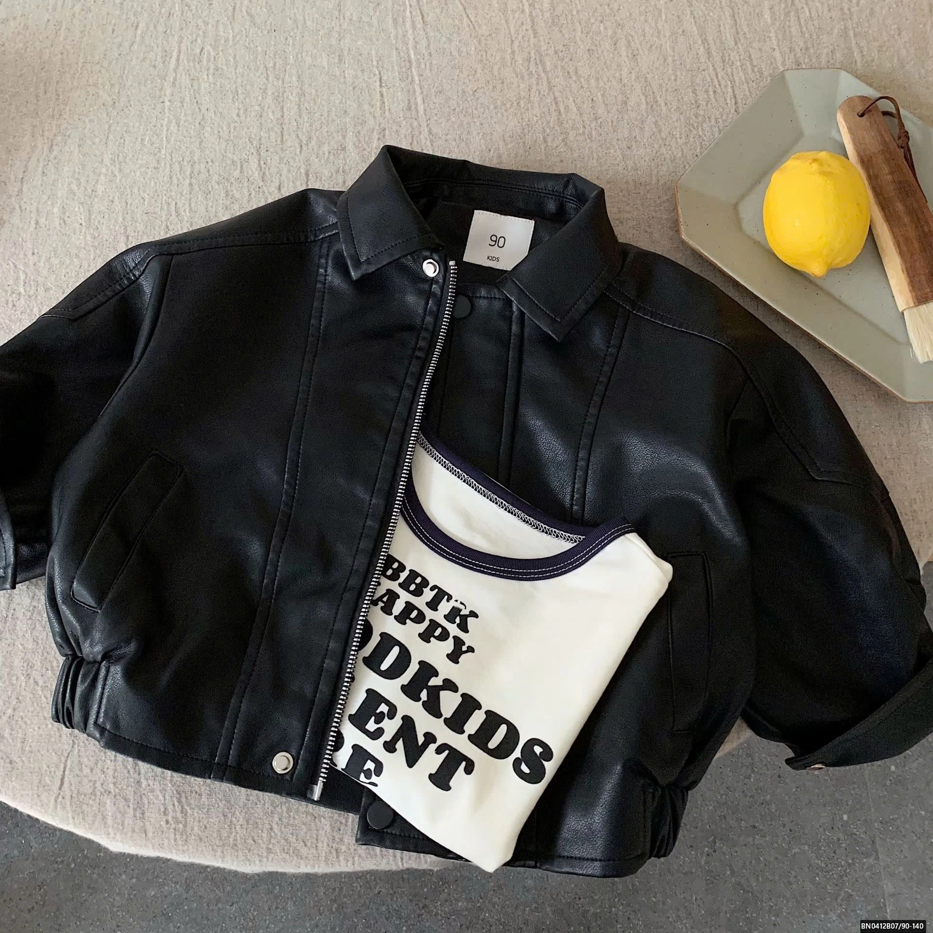 ÁO DA ĐEN VINTAGE CHO BÉ