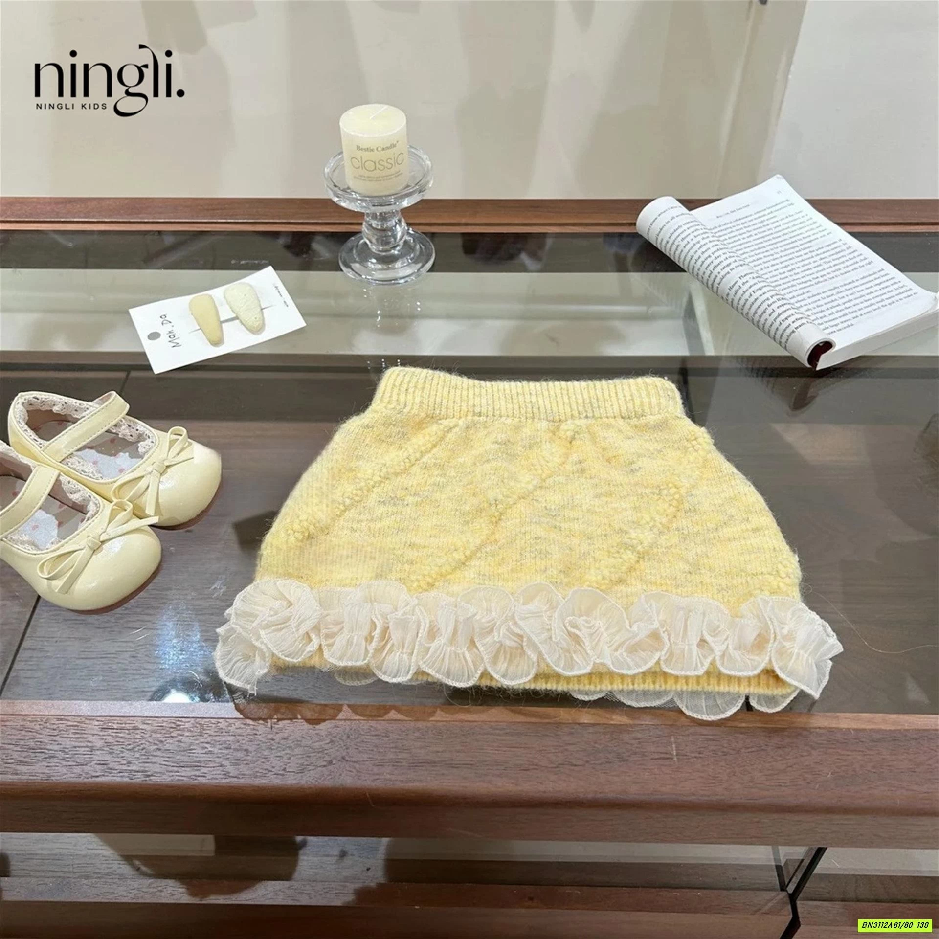 SÉT VÁY VÀNG VIỀN REN NINGLI