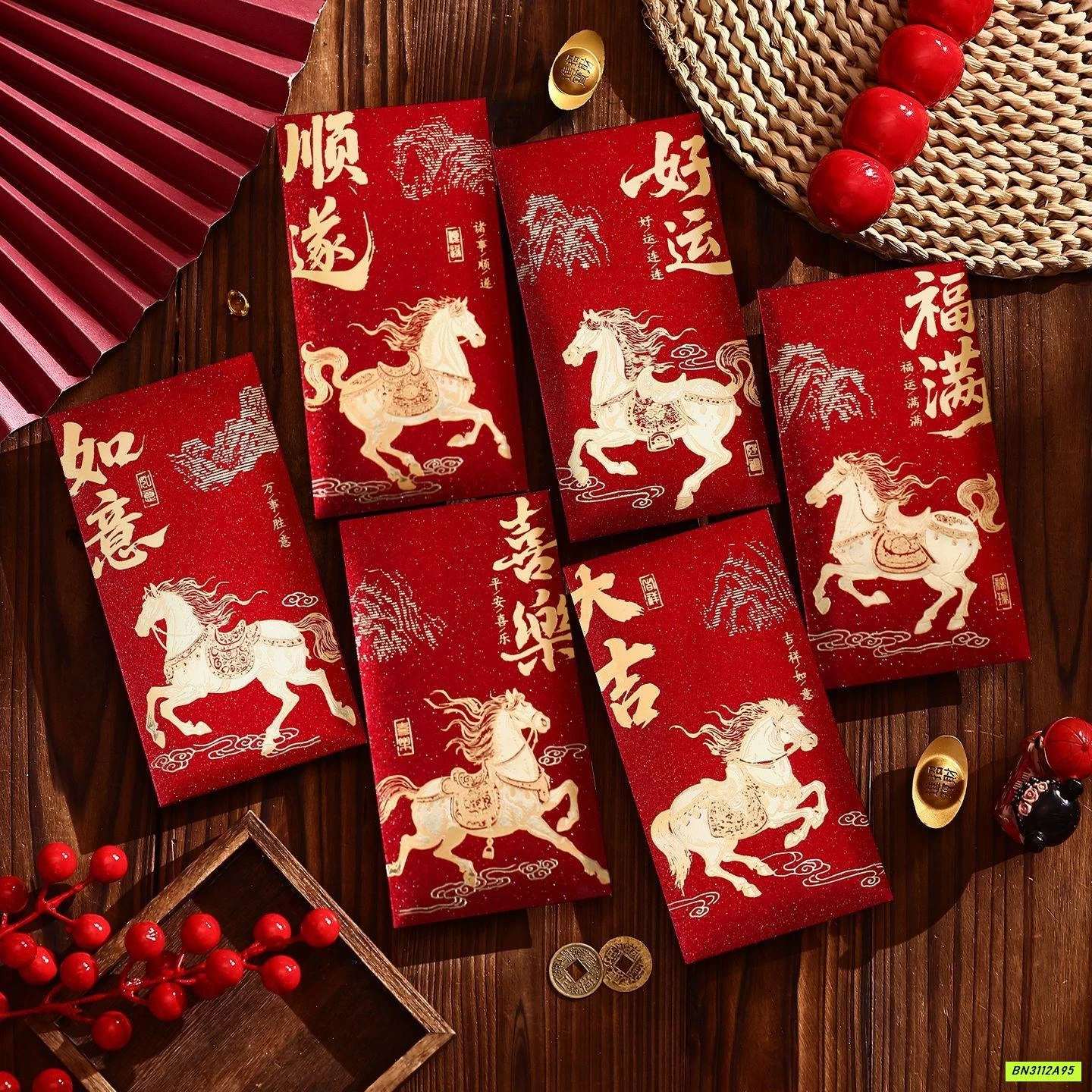 SÉT 12 LÌ XÌ NGỰA IN 3D