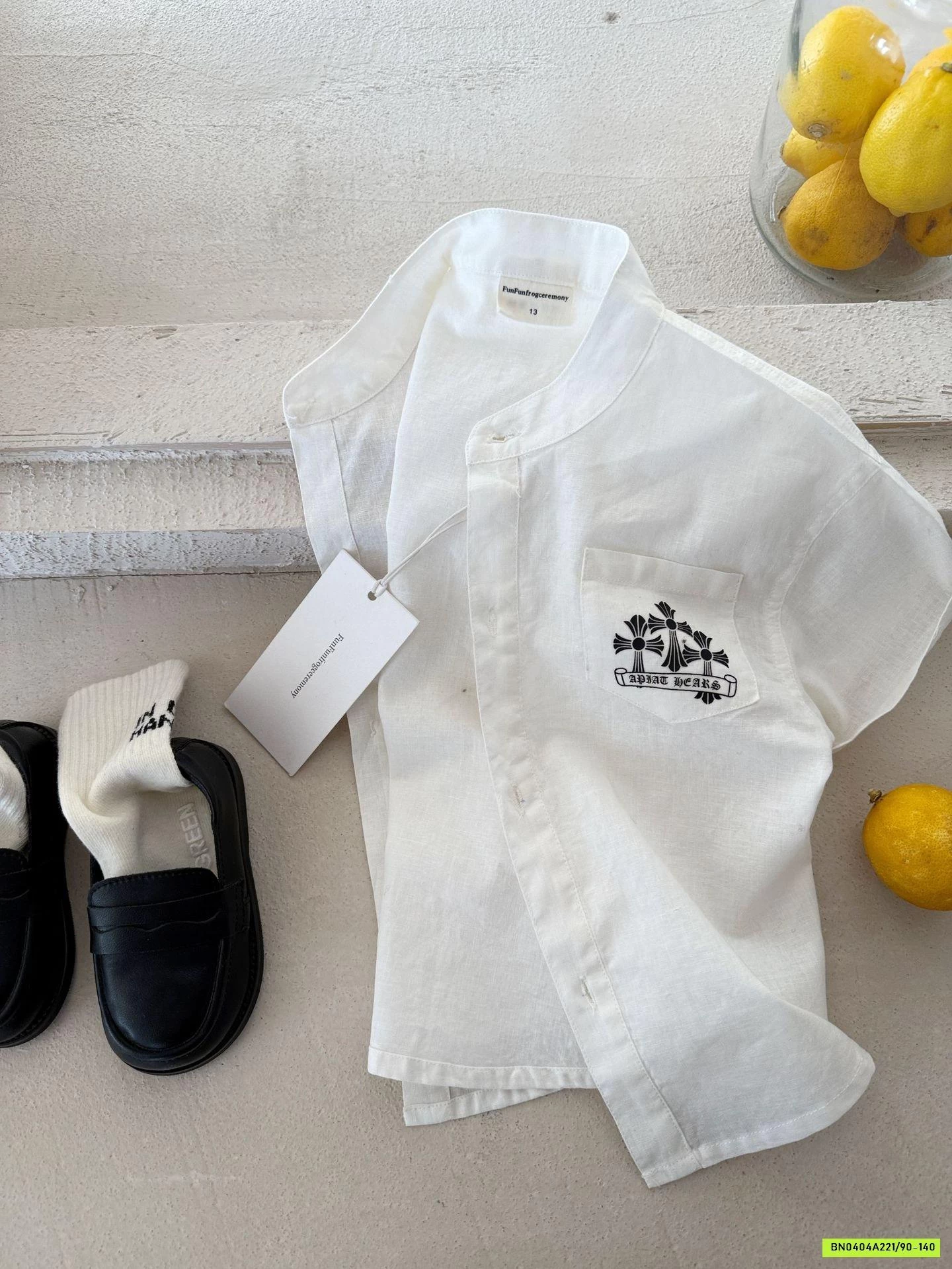 SƠ MI CỔ TRỤ MIX QUẦN BAGGY ĐŨI MMGGBABY