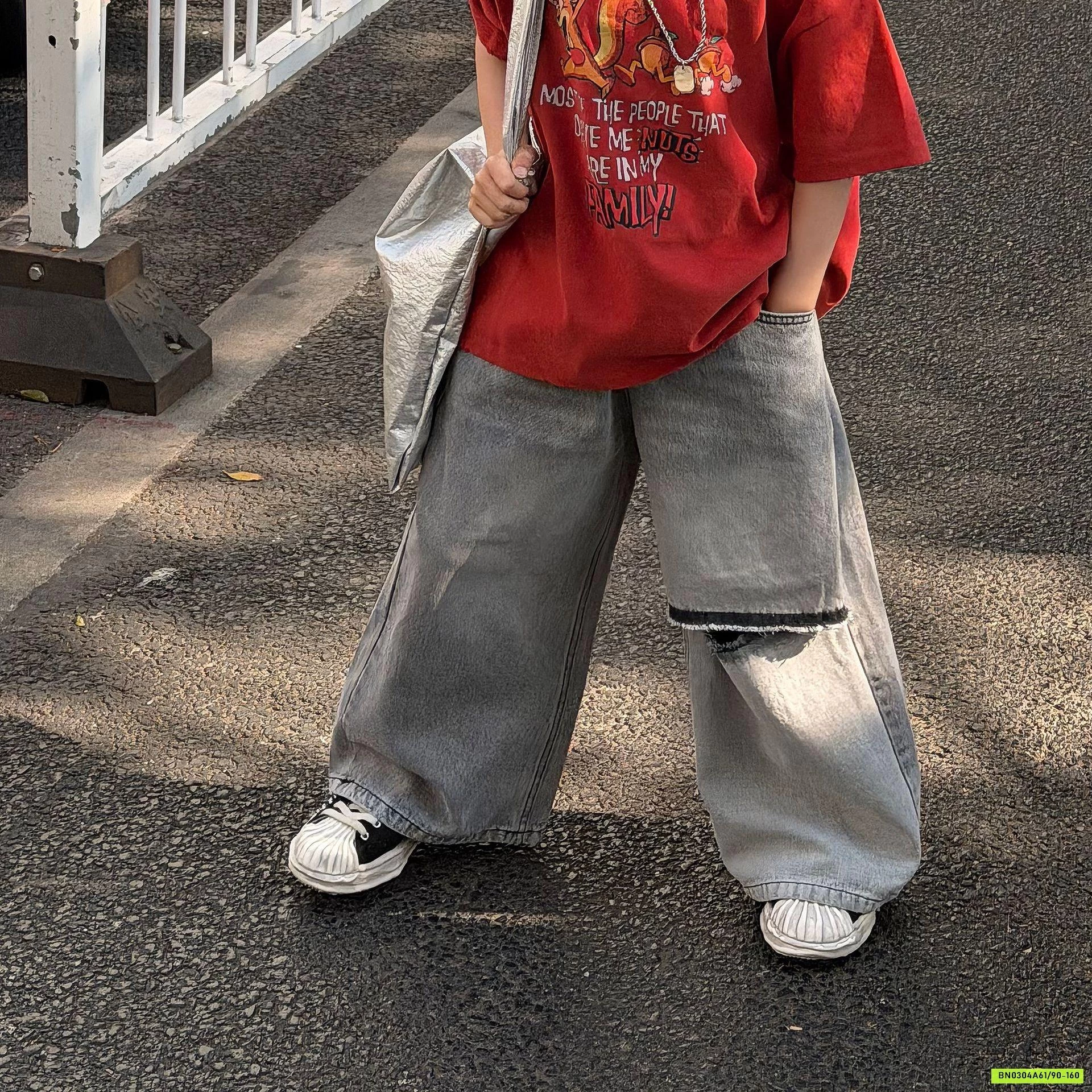 JEANS SUÔNG RÁCH GỐI FANSHU