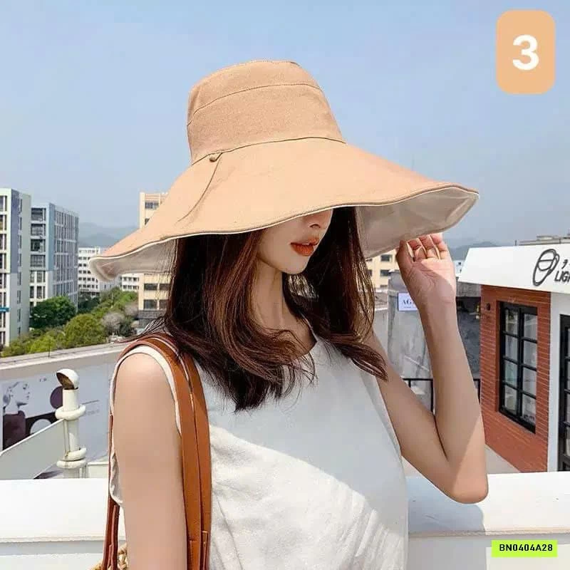 MŨ CHỐNG NẮNG NỮ VÀNH RỘNG 2 MẶT