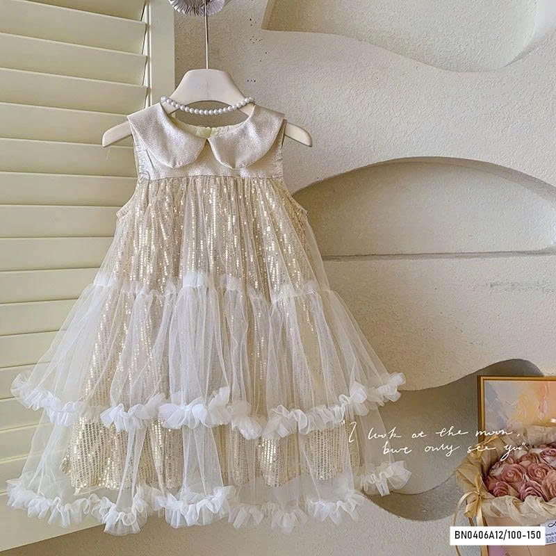 ĐẦM VOAN CÔNG CHÚA CỔ SEN