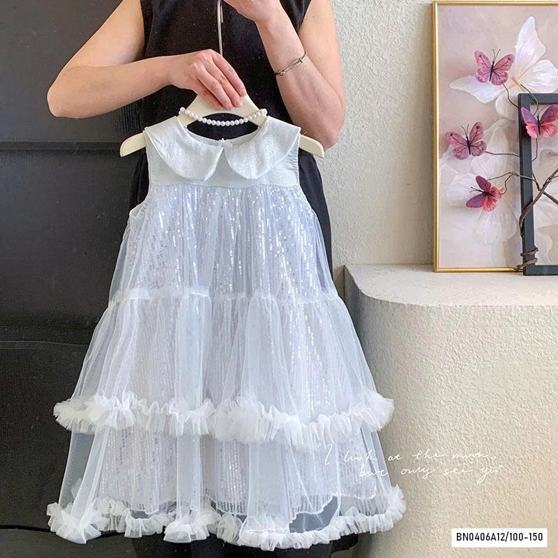 ĐẦM VOAN CÔNG CHÚA CỔ SEN