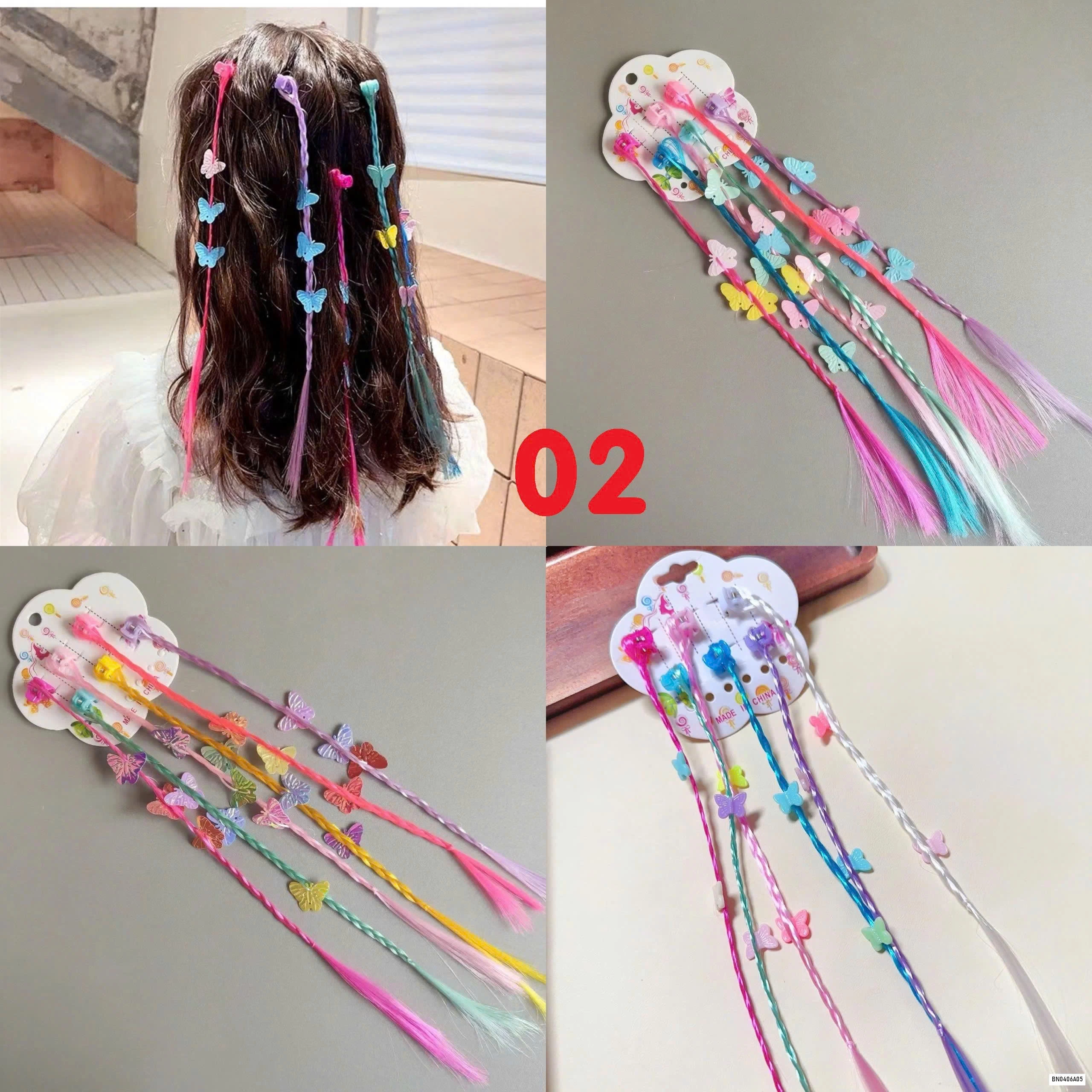 SÉT 18 KẸP TÓC GIẢ GẮN BƯỚM