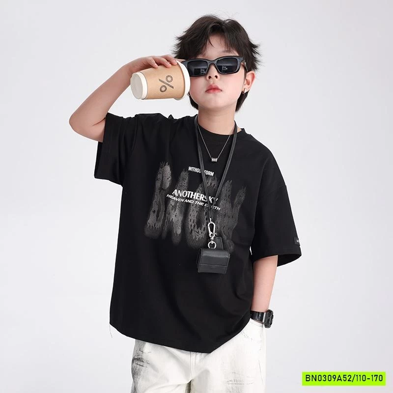 ÁO THUN ĐEN IN CHỮ HHBABY