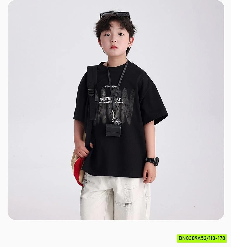 ÁO THUN ĐEN IN CHỮ HHBABY