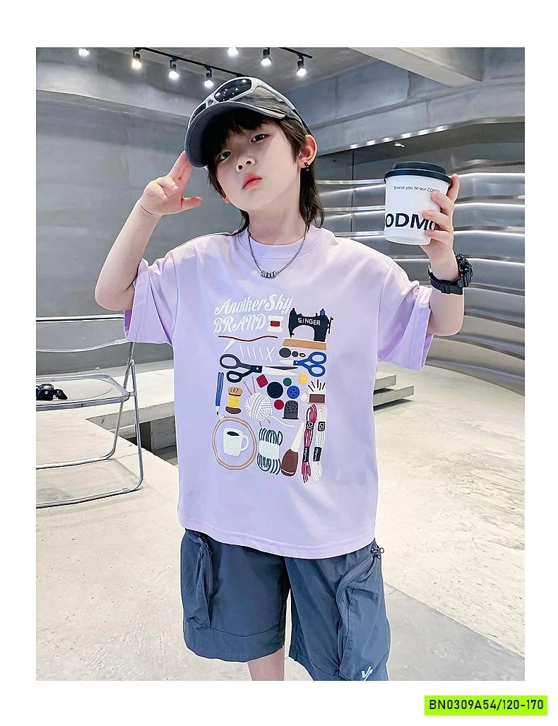 ÁO THUN TÍM IN HÌNH HHBABY