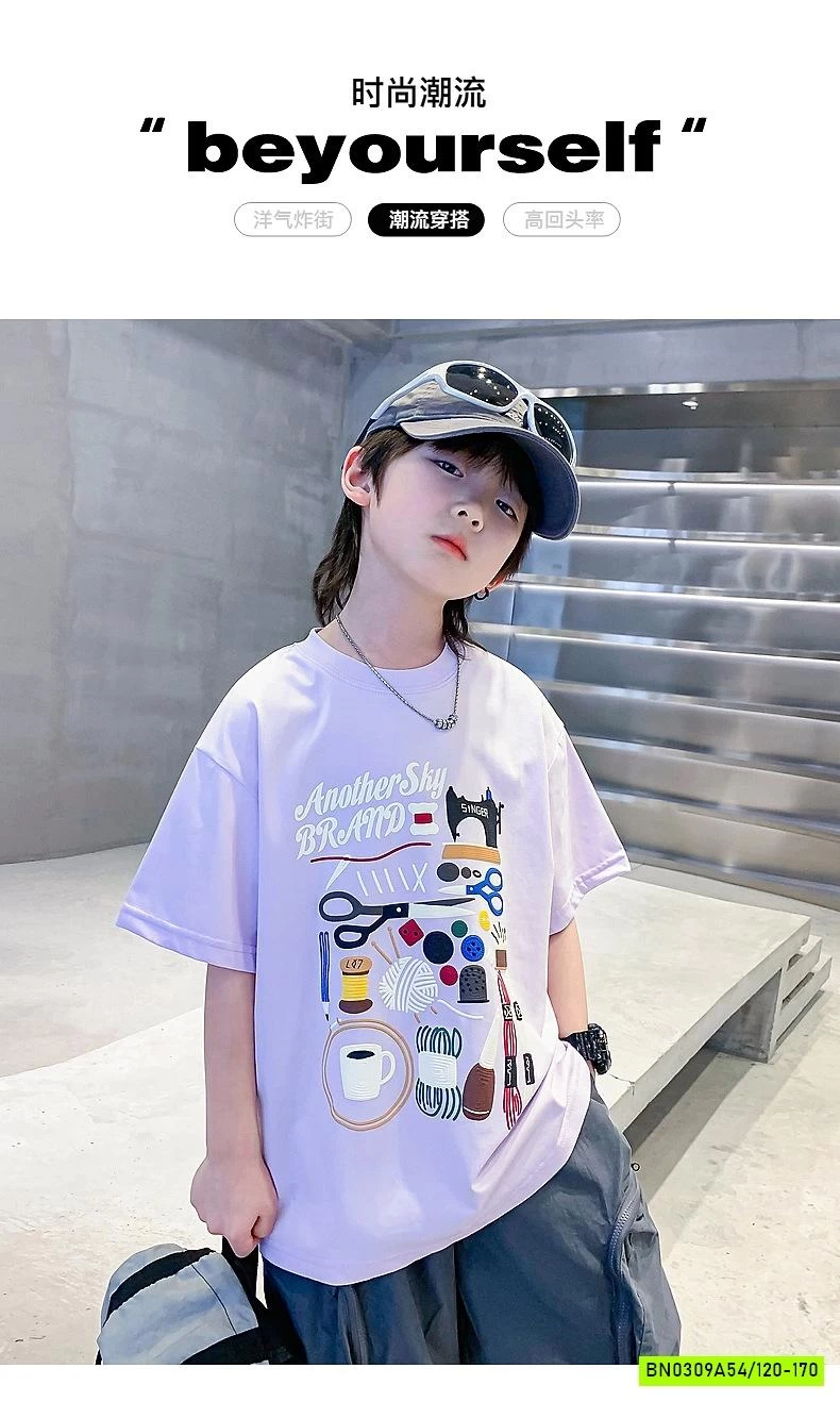 ÁO THUN TÍM IN HÌNH HHBABY