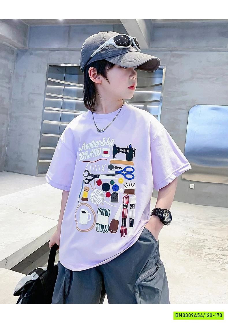 ÁO THUN TÍM IN HÌNH HHBABY