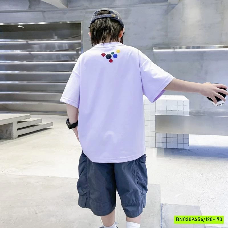 ÁO THUN TÍM IN HÌNH HHBABY