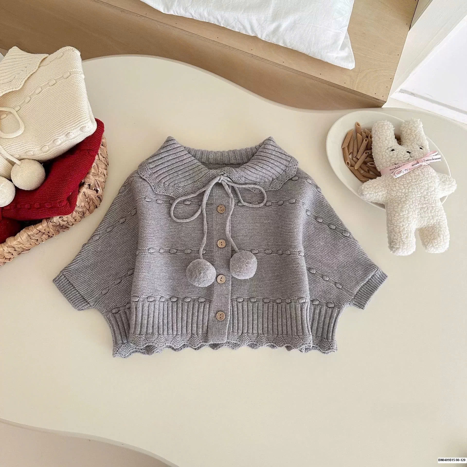 ÁO CHOÀNG LEN CARDIGAN NƠ