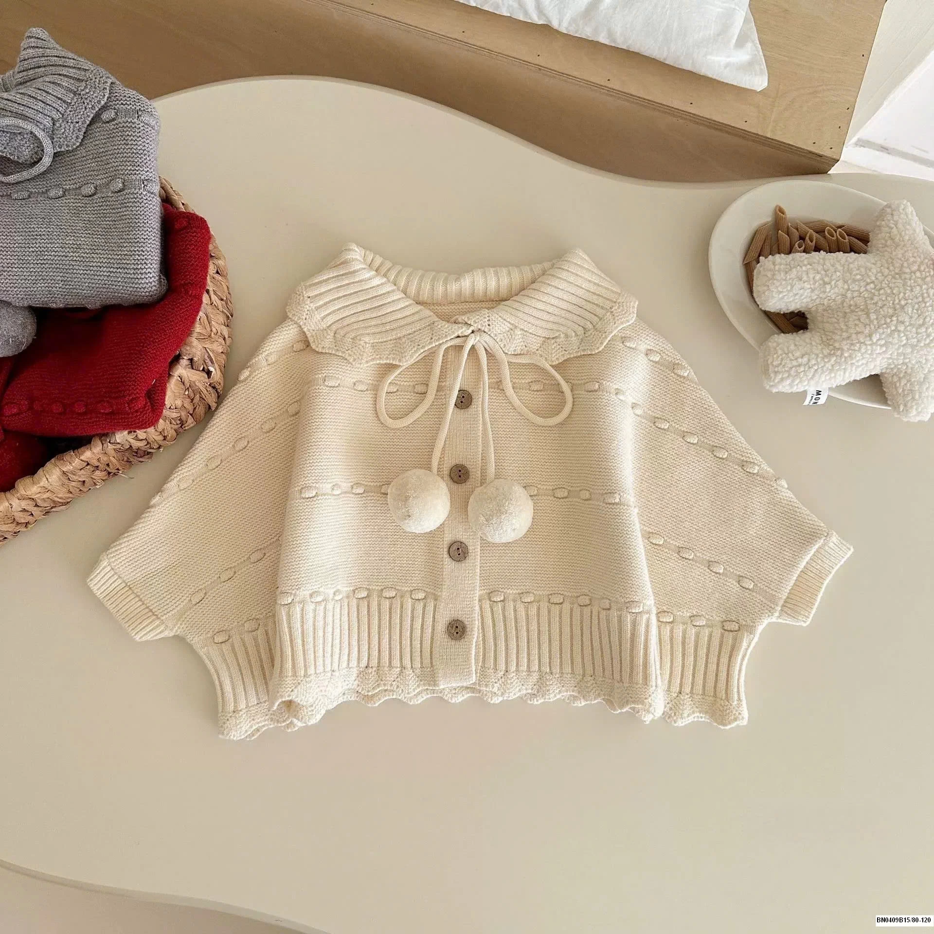 ÁO CHOÀNG LEN CARDIGAN NƠ