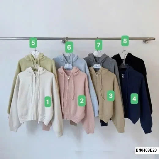 ÁO LEN LIỀN MŨ KHÓA KÉO R.S.STUIDO