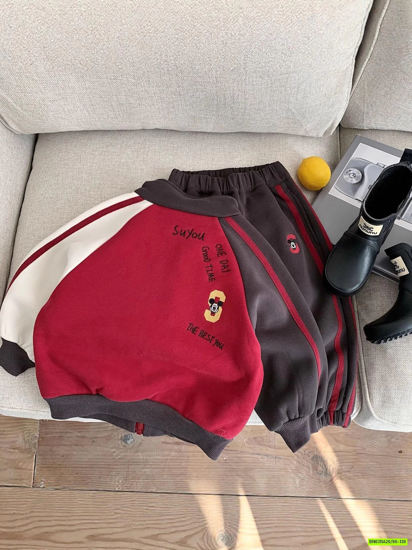 SÉT NỈ MICKEY PHỐI MÀU LÓT LÔNG