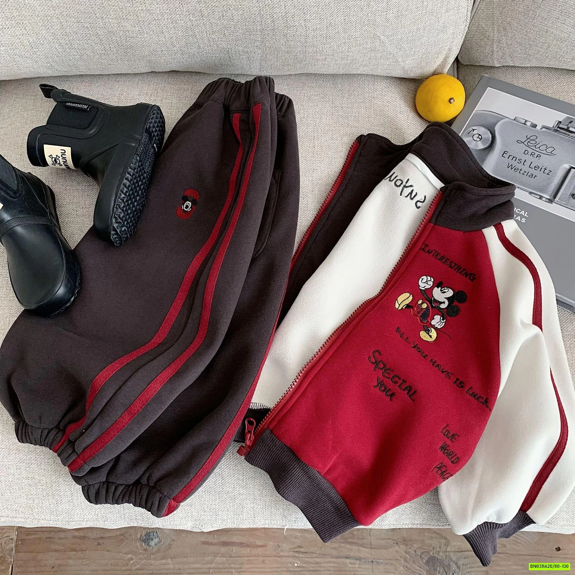 SÉT NỈ MICKEY PHỐI MÀU LÓT LÔNG